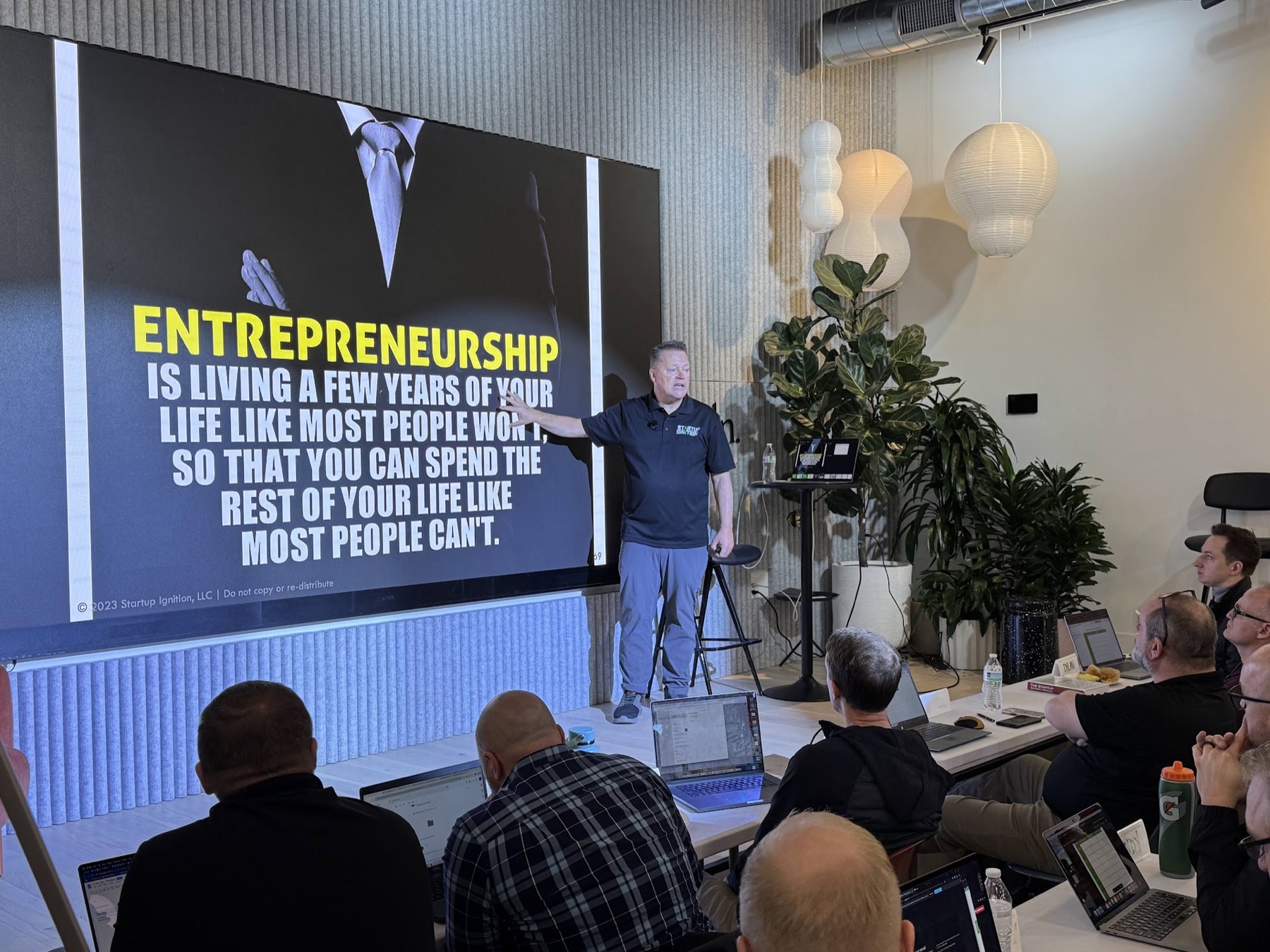 John Richards teaching Startup Ignition Bootcamp